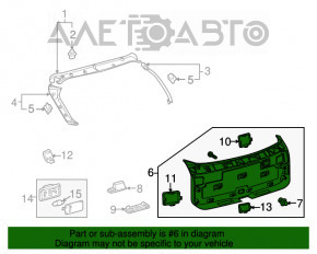 Обшивка дверей багажника нижня Lexus RX350 RX450h 10-15 черн