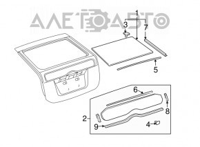 Скло заднє двері багажника маленьке Toyota Prius 20 04-09