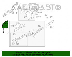 Защита двигателя арка правая Nissan Altima 13-18 нет фрагмента