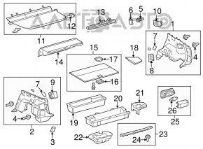 Поддон багажника передний Toyota Prius V 12-17