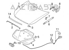 Ручка открытия замка капота Салон Nissan Murano z51 09-14