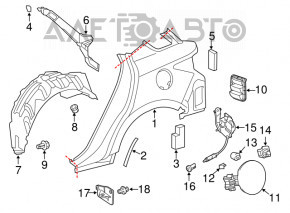 Подкрылок задний правый Lexus CT200h 11-17