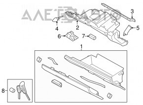 Перчаточный ящик, бардачок Subaru Legacy 15-19 черн