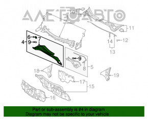 Піддон двірників метал Nissan Murano z50 03-08