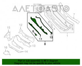 Поддон дворников металл Nissan Rogue 14-20