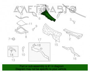 Решетка дворников пластик правая Infiniti G25 G35 G37 4d 06-14