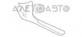 Накладка порога внутрь передня права Infiniti QX30 17- чорна, потерта