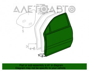 Дверь голая передняя правая Lexus RX300 98-03 золото тычки, крашенная