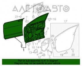 Двері в зборі перед лев Lexus RX350 RX450h 16-22