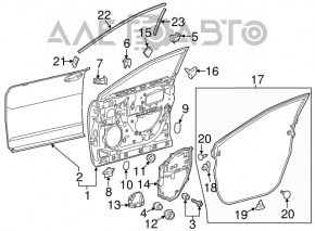 Двері в зборі перед лев Lexus RX350 RX450h 16-22