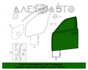 Двері голі перед лев Lexus LS460 LS600h 07-12 біла тички