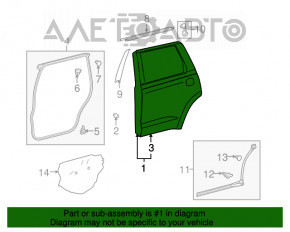Дверь голая задняя правая Toyota Sequoia 08-16