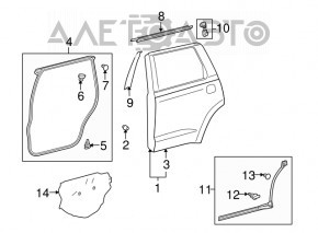 Дверь голая задняя правая Toyota Sequoia 08-16