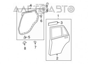 Двері голий зад прав Lexus RX300 RX330 RX350 RX400h 04-09