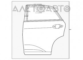 Дверь голая задняя правая Lexus RX350 RX450h 10-15 графит 1G0, примята, тычки