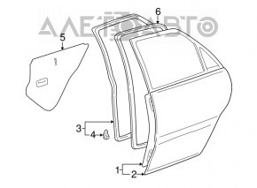 Дверь голая задняя правая Lexus RX300 98-03 золото