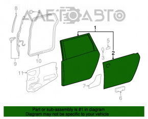 Дверь голая задняя левая Toyota Sienna 11-20