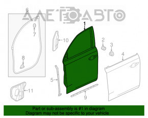 Дверь голая передняя левая Acura MDX 14-20