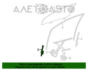 Напрямна скла дверей коротка перед лев Toyota Camry v55 15-17 usa