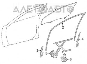 Напрямна скла дверей коротка перед лев Toyota Camry v55 15-17 usa