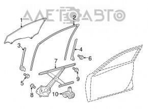 Напрямна скло дверей перед правою Toyota Camry v50 12-14 задня usa