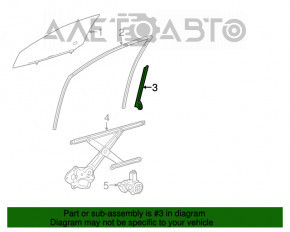 Направляющая стекла двери передней правой Toyota Avalon 13-18