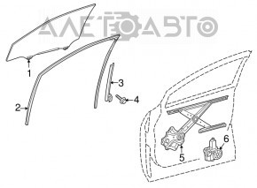 Направляюча скла двері перед лев Lexus RX350 RX450h 10-15