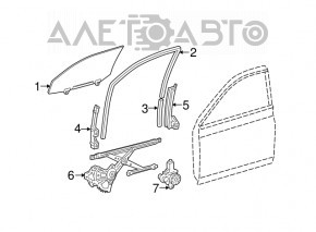 Направляющая стекла двери передней левой задняя Toyota Avalon 05-12
