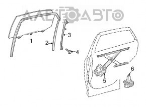 Направляюча скла двері зад прав Lexus RX350 RX450h 10-15