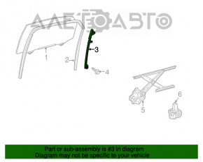 Направляюча скла двері зад лев Lexus RX350 RX450h 10-15