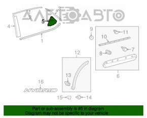 Накладка двері бічна зад прав Lexus RX350 RX450h 16-22 трикутник