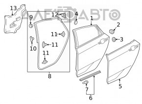 Двері голі зад лев Honda Civic X FC 16-21 4d