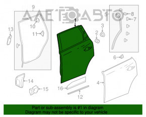 Дверь голая задняя левая Acura MDX 14-20