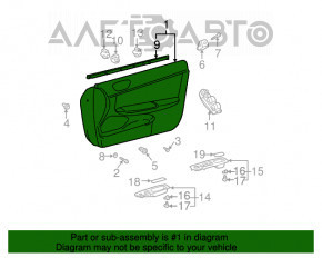 Обшивка дверей картка перед лев беж Toyota Camry v30 2.4