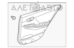 Обшивка двери карточка задняя правая Toyota Camry v50 12-14 usa беж с черн вставкой пластик, подлокотник резина