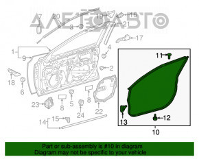 Уплотнитель двери передней левой Toyota Camry v70 18-