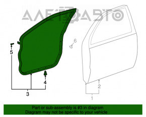 Ущільнювач двері перед лев Toyota Highlander 01-07