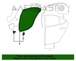 Уплотнитель двери задней правой Lexus LS460 LS600h 07-12