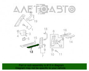 Накладка порога перед лев наруж Lexus GX470 03-09 хром