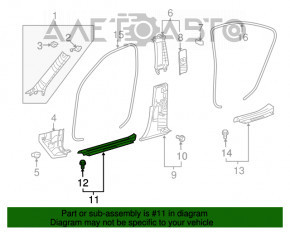 Накладка порога перед левом Lexus LS460 LS600h 07-12 чорн