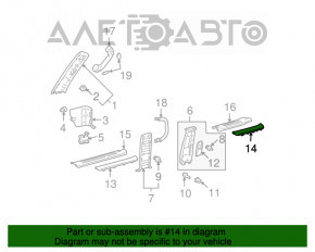 Накладка порога задняя правая наруж Lexus GX470 03-09 хром