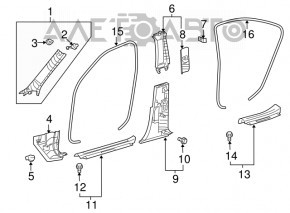 Накладка порога задняя правая Lexus LS460 LS600h 07-12 чёрн