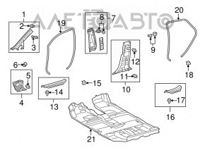 Накладка порога задняя левая Lexus RX350 RX450h 10-15 черн