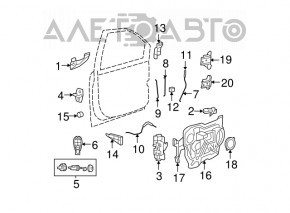 Петля двери верхняя с ограничителем передняя правая Dodge Grand Caravan 11-20