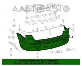 Бампер задній голий Dodge Journey 11-SE