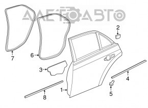 Уплотнитель двери задней левой Chrysler 300 11-