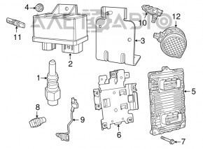 Кронштейн блока ECU компьютер двигателя Jeep Grand Cherokee WK2 14-15 3.6