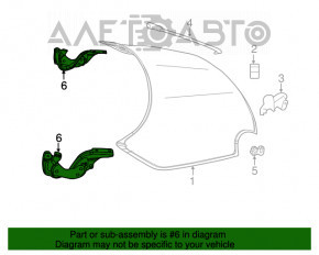 Петля капота правая Fiat 500 12-19