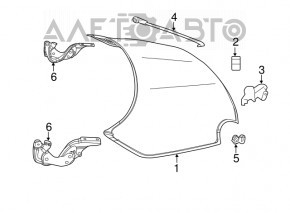 Петля капота правая Fiat 500 12-19