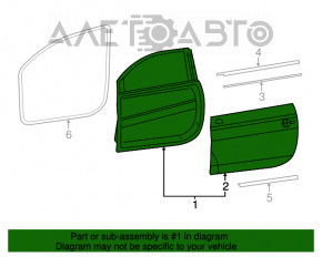 Дверь голая передняя левая Fiat 500 12-19